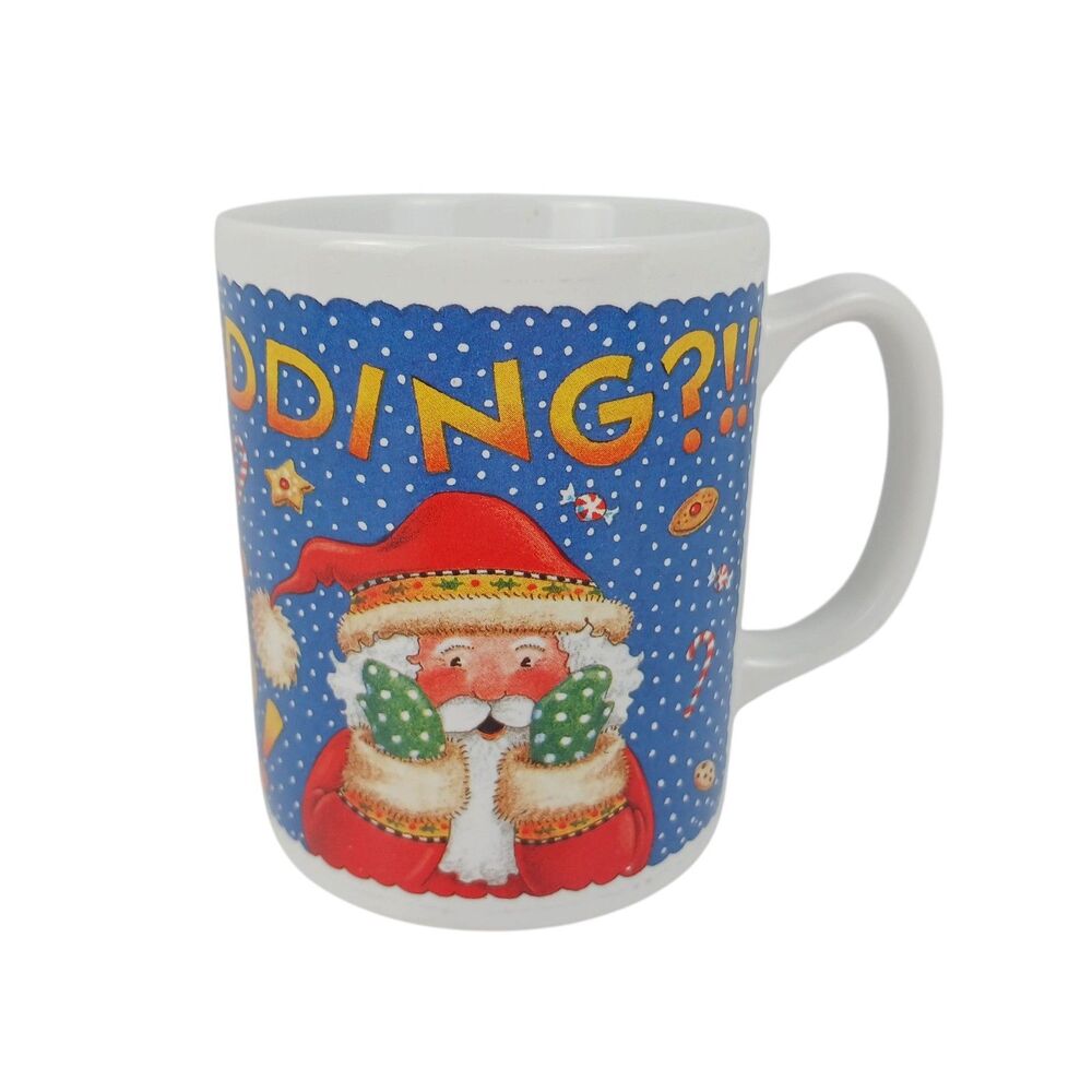 Vintage 1995 MARY ENGELBREIT Santa's Milk & Cookies Mug